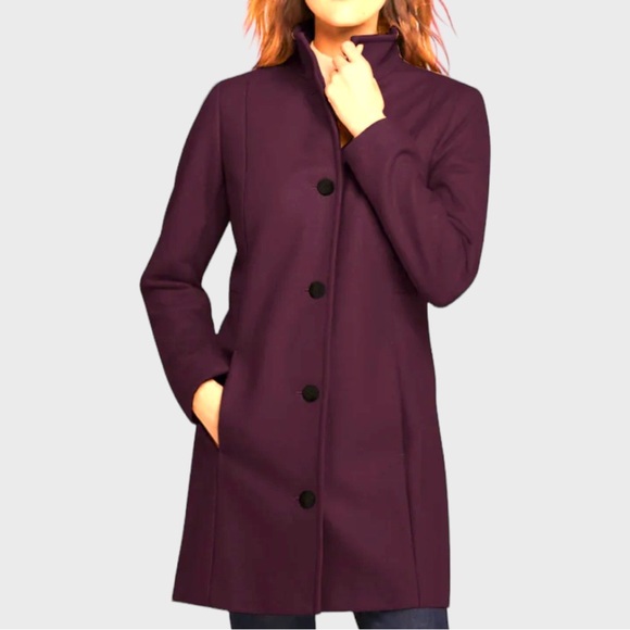 Land’s End Wool Fit and Flare Coat | Women’s Size 4 Tall | Deep Claret | $38.00 - Picture 8 of 8
